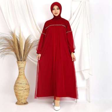 Gamis Dress Muslim Terbaru Lebaran 2021 Model Zoya Maxy Size Jumbo Bigsize MOSCREPE PAYET MUTIARA ME