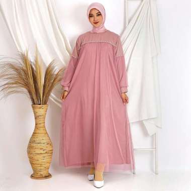 Gamis Dress Muslim Terbaru Lebaran 2021 Model Zoya Maxy Size Jumbo Bigsize MOSCREPE PAYET MUTIARA ME