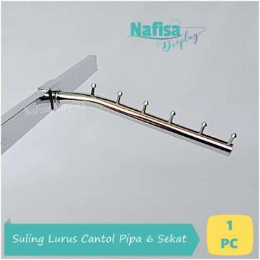 Nafisa Display [1 Pc] Hanger Suling Lurus 6 Sekat Cantel Pipa Kotak Display Gantungan Besi Cantolan 