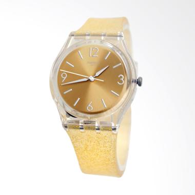 Swatch GE242C Sunblush Analog Tali Silicone Jam Tangan Wanita - Gold
