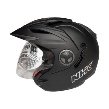 FS - NHK Aviator Dop Double Visor Helm Half Face - Solid Black M -