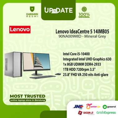 harga Lenovo IdeaCentre 5 14IMB05 - 9MID - PC Desktop - [Intel Core i5-10400 / 8GB DDR4 / 1TB HDD / 23.8