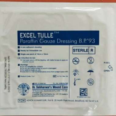 Excel tulle paraffin gauze dressing harga /pcs
