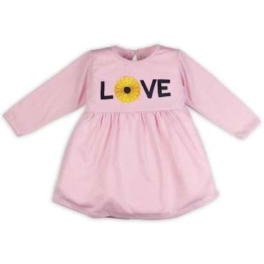 Bearhug Dress Lengan Panjang Anak Perempuan XDE434T Pink Love Matahari 2 - 4 Tahun 2 tahun Pink