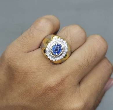 Batu Cincin Natural Blue Safir Ceylon Asli