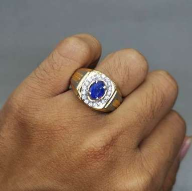 Batu Cincin Natural Blue Safir Srilangka Ceylon Asli