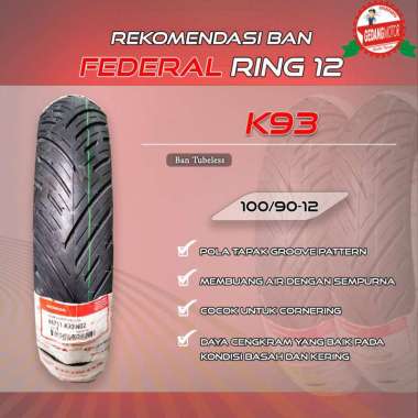 BAN LUAR DEPAN TUBELESS 100/90-12 SCOOPY FI HONDA RING 12 ORI AHM K93