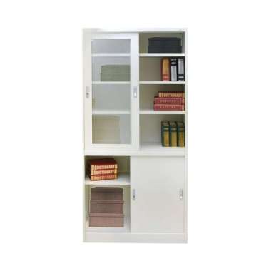 INFORMA - LEMARI BESI - HIGH FILING CABINET SLIDE GLS PNL WHITE