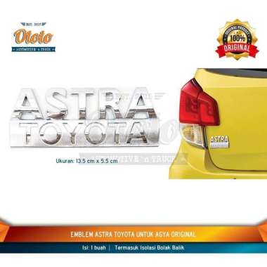 Emblem ASTRA TOYOTA untuk AGYA ORIGINAL Silver
