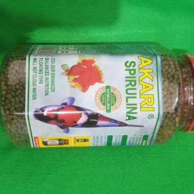 makanan ikan AKARI SPIRULINA 300 gr uk pellet 2 mm hijau