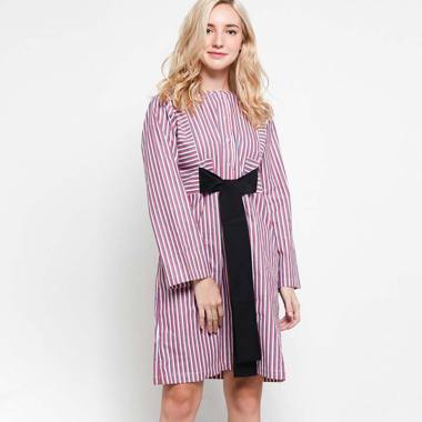 Slovv Stripes Panel Dress PS-MS001D - White Red Stripes