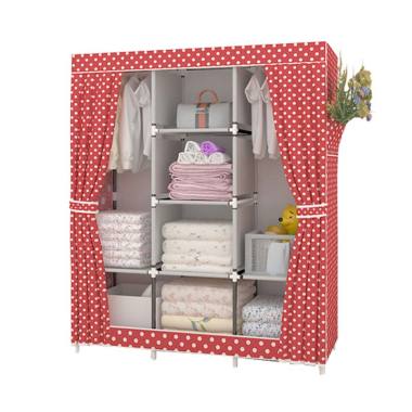 Radysa Motif Polkadot Lemari Pakaian Portable - Pink [Jumbo]