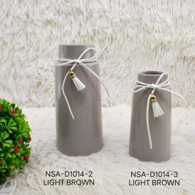 Ceramic Vase Pot Vas Keramik NSA-D1014-3 LIGHT BROWN