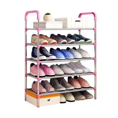 Radysa Rak Sepatu Portable 5 Susun with Holder Payung - Pink
