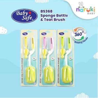 Baby Safe Sikat Sponge Brush 360 Sponge Bottle and Teat Brush BS368 Kuning