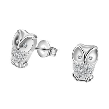 Bella & Co AKE001 Classic Animal Earrings - White Gold