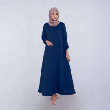 dress muslim Khanza - Putih NAVY