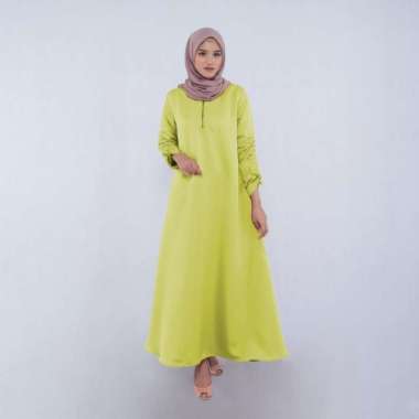 dress muslim Khanza - Putih Kuning