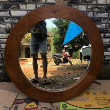 cermin kamar mandi tempel Cermin dinding kayu jati