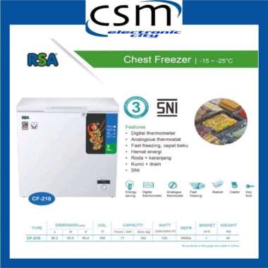 CHEST FREEZER RSA CF-220 / CF-210 200 LITER ORIGINAL GARANSI RESMI Putih