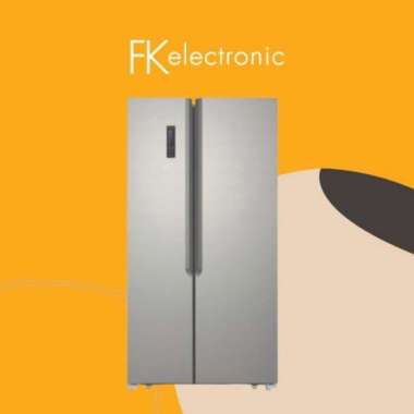 Kulkas GEA G2D-563 Inverter 2 Pintu Side by Side, Kapasitas 563 Liter, Hitam Kaca