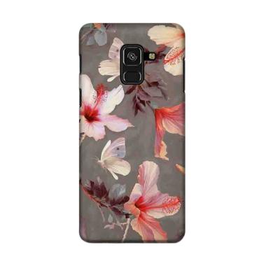 Indocustomcase Flower ID12 Tropical Hawaiian Flower Cover Casing for Samsung Galaxy A8 2018