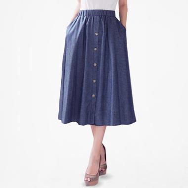 Jo & Nic Denim Button Midi Rok Wanita