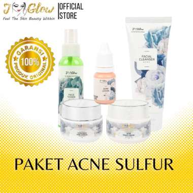 Jglow j glow skincare paket premium sulfur perawatan kecantikan wanita cream wajah kulit berminyak p
