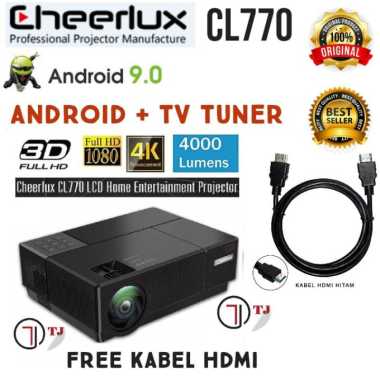 TJBox PROYEKTOR CHEERLUX CL770 ANDROID + TV TUNER 4000 Lumens 1080P Full HD