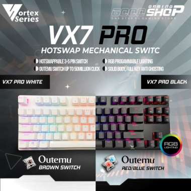 VORTEX VX7 PRO Mechanical Keyboard - Gaming Keyboard Outemu Blue | BLACK CASE