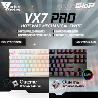 VORTEX VX7 PRO Mechanical Keyboard - Gaming Keyboard Outemu Brown | BLACK CASE