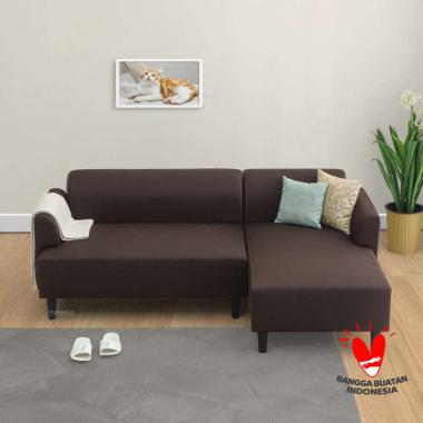 iFURNHOLIC SKONA SOFA L I Sofa L Minimalis I Kursi Tamu L Sudut Dark Brown