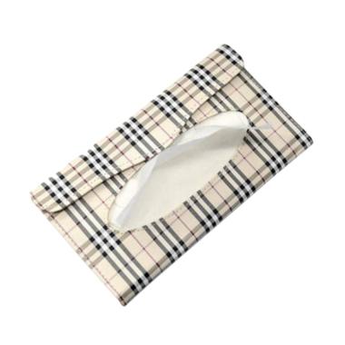Custom Tempat Tissue Mobil Burberry [ Tempat Tisu Mobil / Kotak Tissue Mobil ] Cream