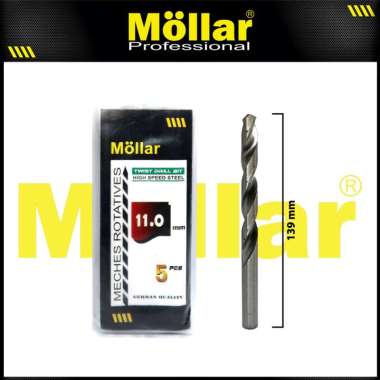 MOLLAR HSS 11 mm Mata Bor Besi Aluminium Kayu Matabor 11mm - Satuan