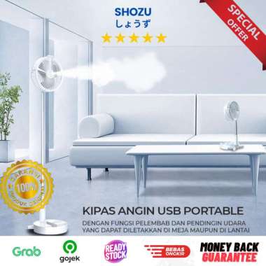 FYC-H7 USB 5 in 1 Kipas Angin Humidifier Lampu Meja Powerbank Portable Kipas Angin