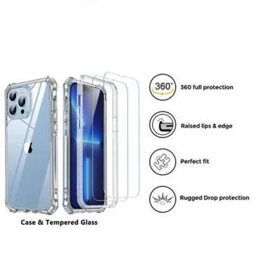 Case iPhone 13 Pro Max Mini ESR Alliance Tough Hybrid 360 Casing iPhone 13 Black + Glass
