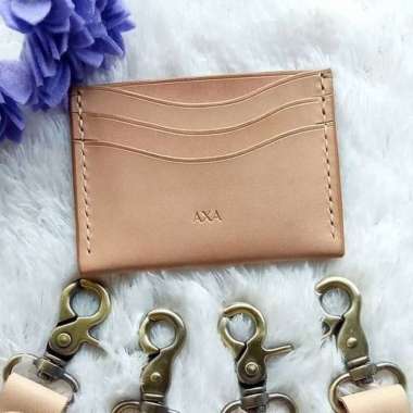 Dompet Kartu Card Wallet Kulit II Handmade + Emboss Nama