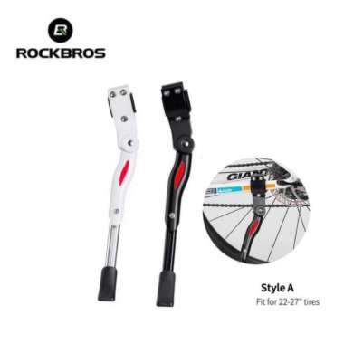 Standar Sepeda Rockbros MTB Sepeda Lipat Alumunium Alloy Adjustable Putih
