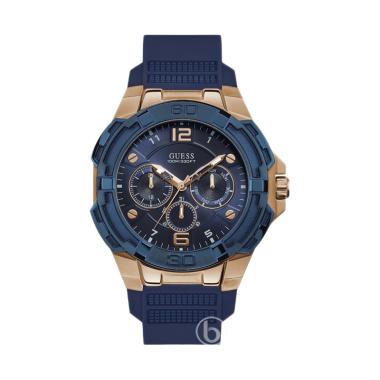 GUESS Genesis Multifunction Jam Tangan Pria [Original/ W-1254G3] Blue Rose Gold