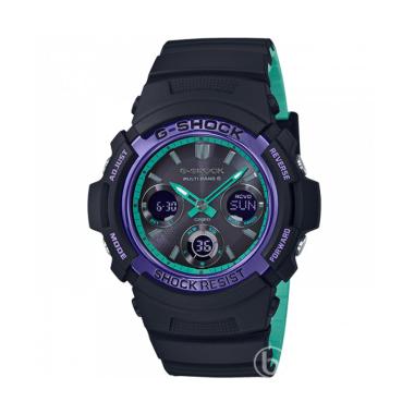 CASIO G-SHOCK Solar Waveceptor Original Jam Tangan Pria [AWG-M100SBL-1AJF JDM] Blue Purple