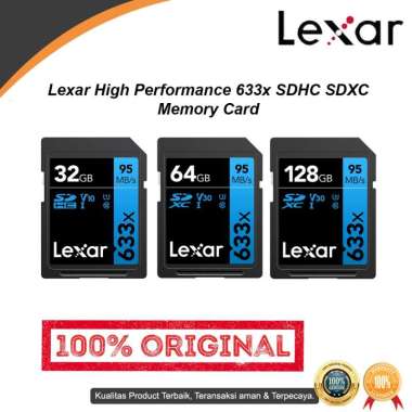 Lexar SDHC SDXC Memory SD Card High Performance 633x 32gb 64gb 128gb 64gb