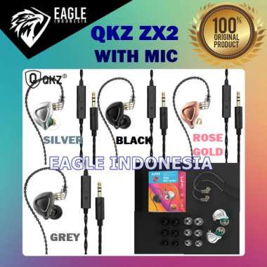 QKZ ZX2 1DD Dynamic In-ear Earphone HIFI Bass WITH MIC SILVER