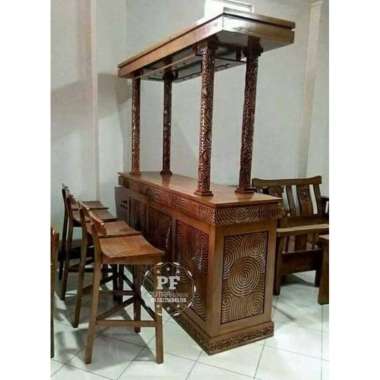 Mebel Kayu Jati Jepara Meja Kursi Bar Cafe Jati Kursi Rak Cafe Bar