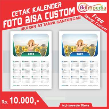 Cetak Kalender Terbaru 2022 Design Custom Bisa Pake Foto Custom