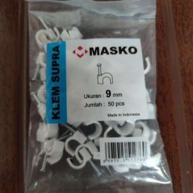 klem kabel masko supra 9mm paku beton klip kabel cable clips 9 mm