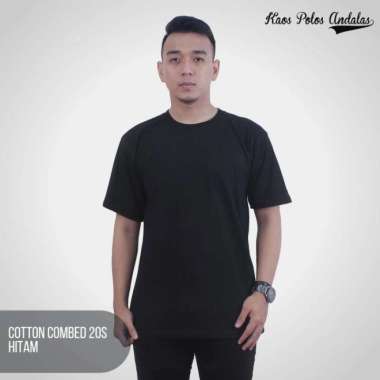 Kaos Polos Cotton Combed 20s Hitam S