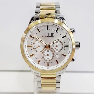 Condotti CN1107 Ruota Chronograph Stainless Steel Jam Tangan Pria silver gold