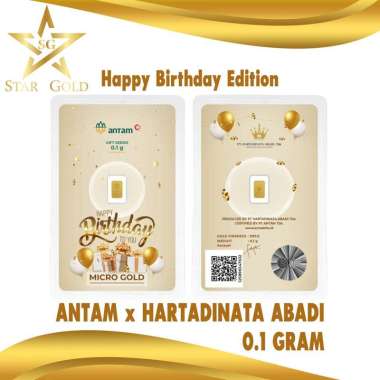 LOGAM MULIA MICRO GOLD ANTAM HARTADINATA 0.1 GRAM BIRTHDAY GOLD SERIES
