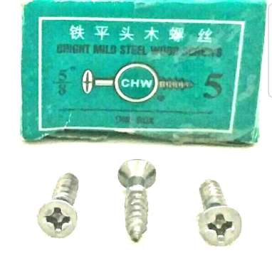 Skrup/ sekrup kayu 5/8x5 CHW, sekrup kayu 5/8x5, harga per kotak