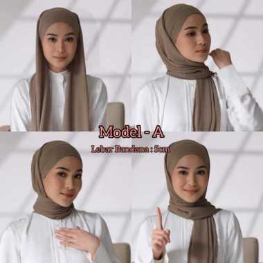 Hijab Pashmina Melayu Tali / Pashmina Ikat Belakang/ Pasmina Bando / Hijab Segitiga Melayu A - Mocca